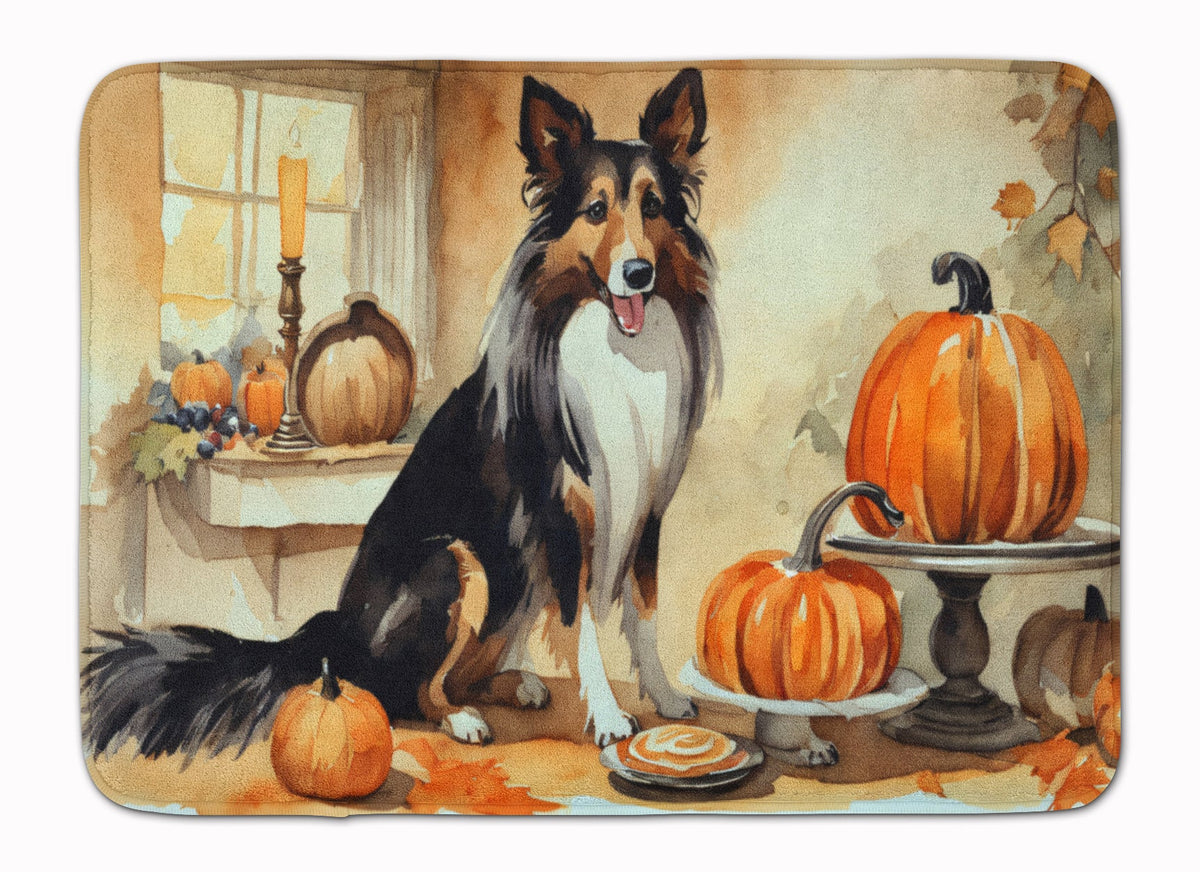 Collie Fall Kitchen Pumpkins Memory Foam Kitchen Mat-0