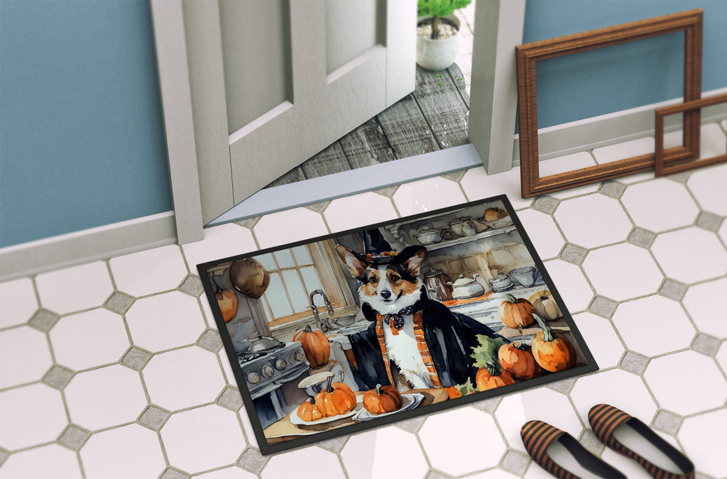 Corgi Fall Kitchen Pumpkins Doormat-3