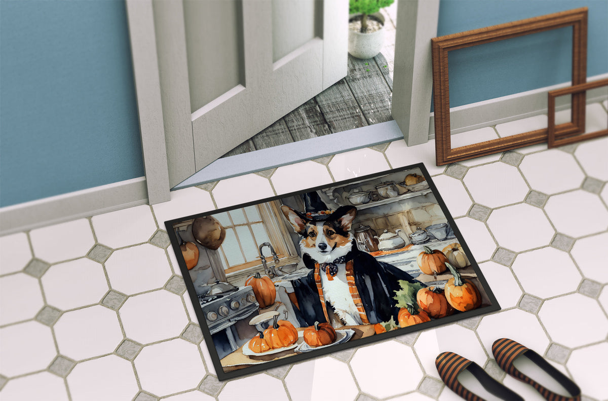 Corgi Fall Kitchen Pumpkins Doormat-3