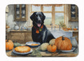 Black Lab Fall Kitchen Pumpkins Memory Foam Kitchen Mat-0