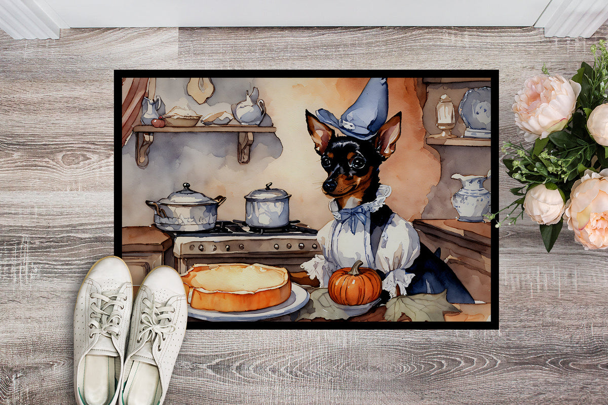 Miniature Pinscher Fall Kitchen Pumpkins Doormat-1