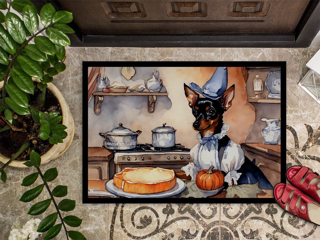 Miniature Pinscher Fall Kitchen Pumpkins Doormat-2
