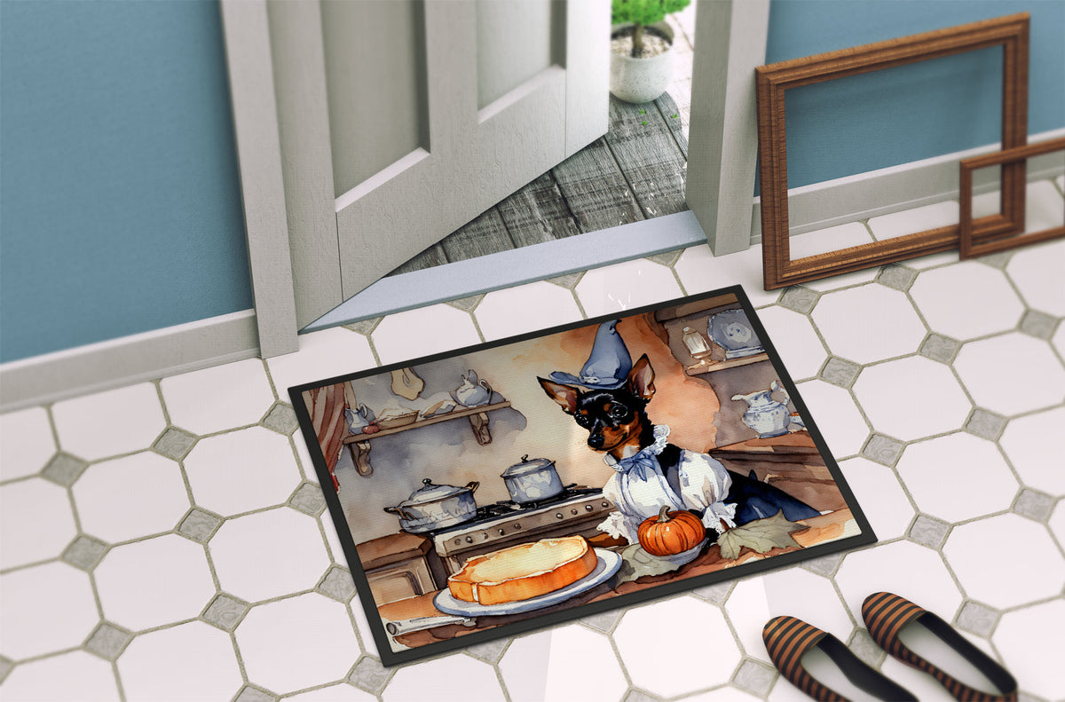 Miniature Pinscher Fall Kitchen Pumpkins Doormat-3