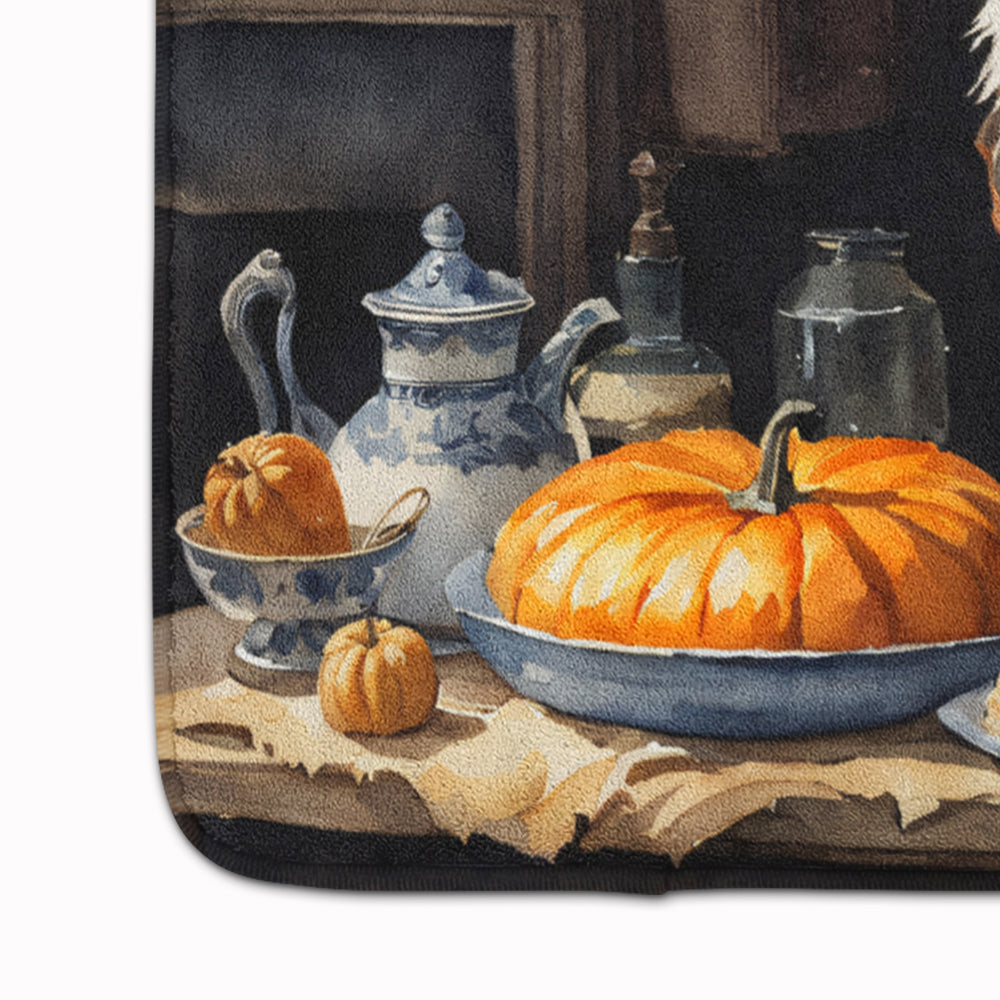 Siberian Husky Fall Kitchen Pumpkins Memory Foam Kitchen Mat-3