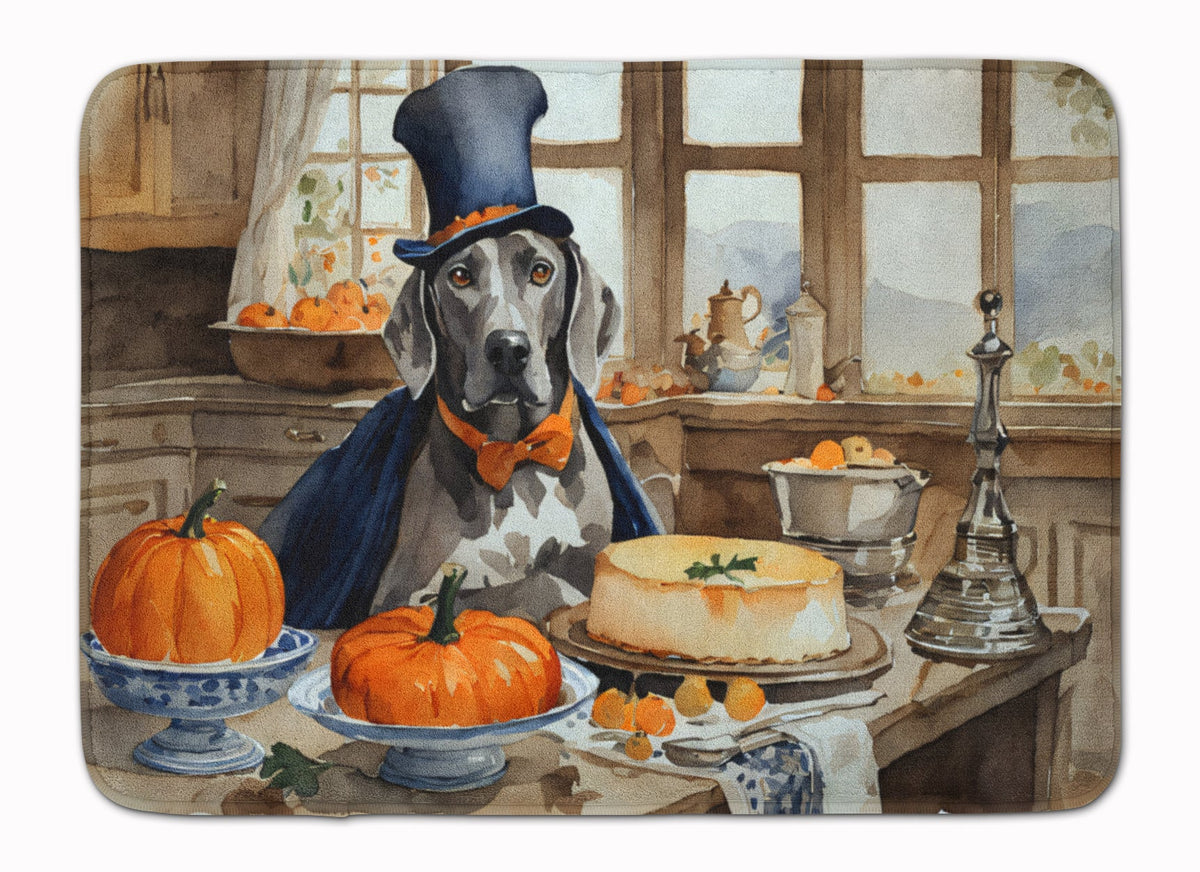 Weimaraner Fall Kitchen Pumpkins Memory Foam Kitchen Mat-0