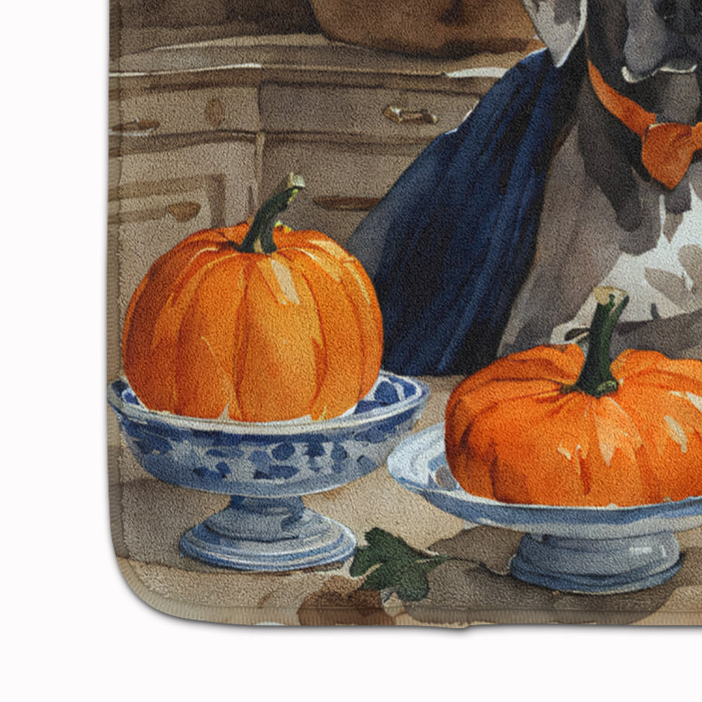 Weimaraner Fall Kitchen Pumpkins Memory Foam Kitchen Mat-3