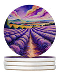 Colorful English Lavender Large Sandstone Coasters Pack of 4-0