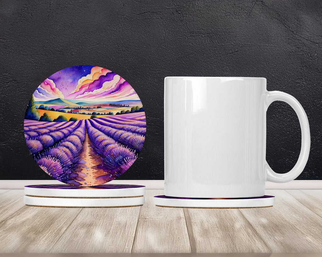Colorful English Lavender Large Sandstone Coasters Pack of 4-1