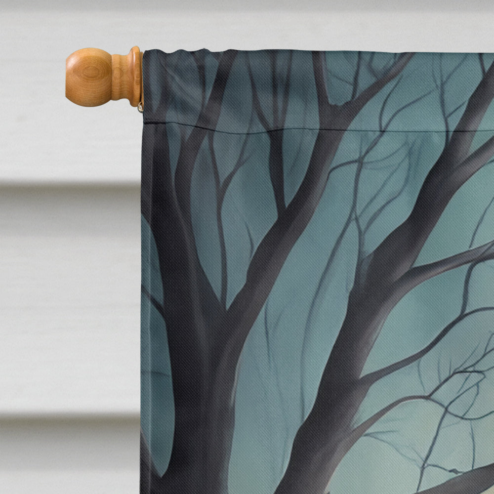 Border Collie Spooky Halloween House Flag-2