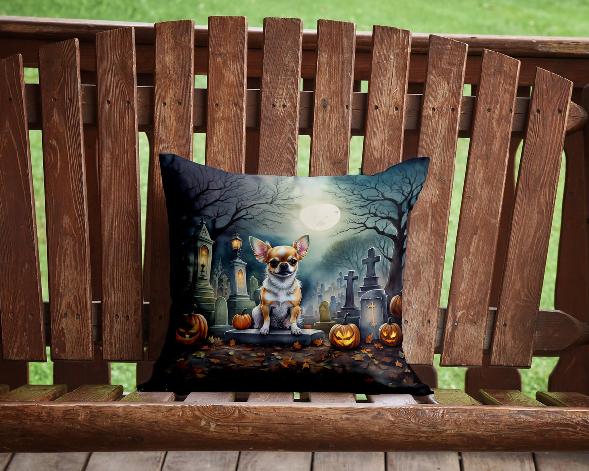 Chihuahua Spooky Halloween Throw Pillow-1