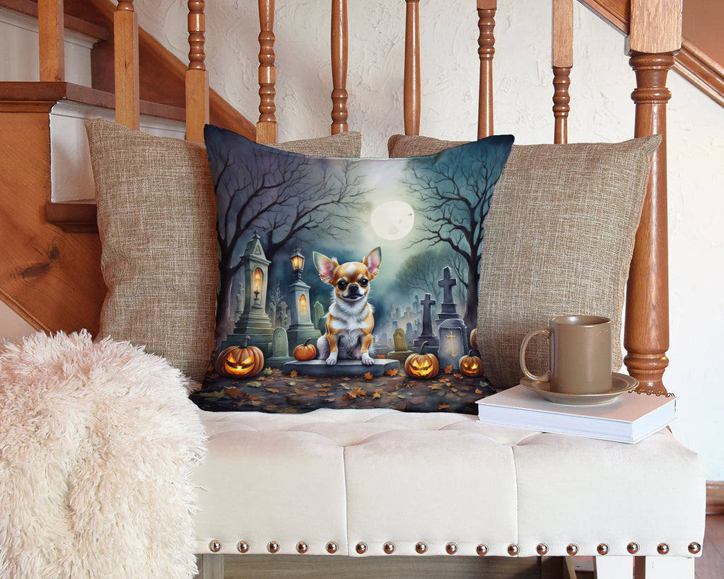 Chihuahua Spooky Halloween Throw Pillow-2