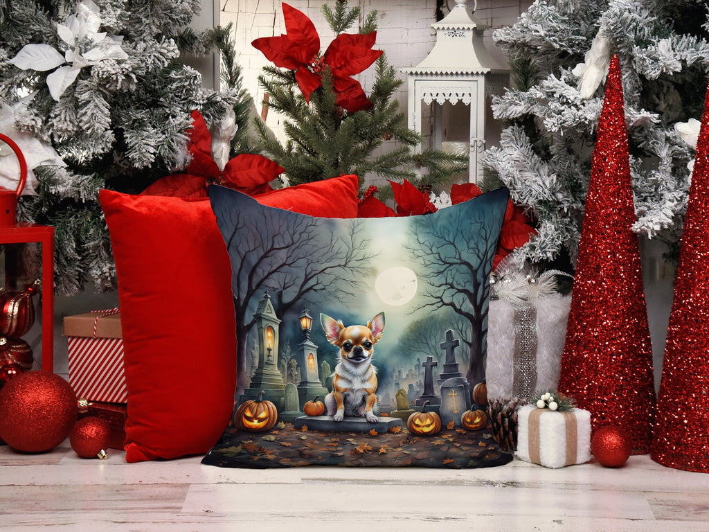 Chihuahua Spooky Halloween Throw Pillow-4