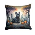 Scottish Terrier Spooky Halloween Throw Pillow-0