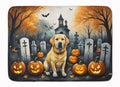 Yellow Labrador Retriever Spooky Halloween Memory Foam Kitchen Mat-0