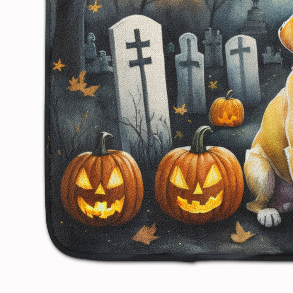 Yellow Labrador Retriever Spooky Halloween Memory Foam Kitchen Mat-3