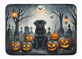 Black Pug Spooky Halloween Memory Foam Kitchen Mat-0