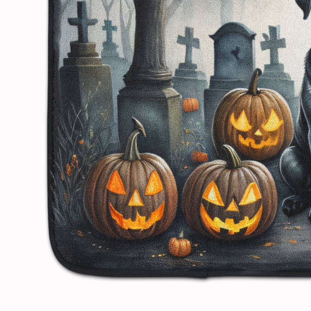 Black Pug Spooky Halloween Memory Foam Kitchen Mat-3