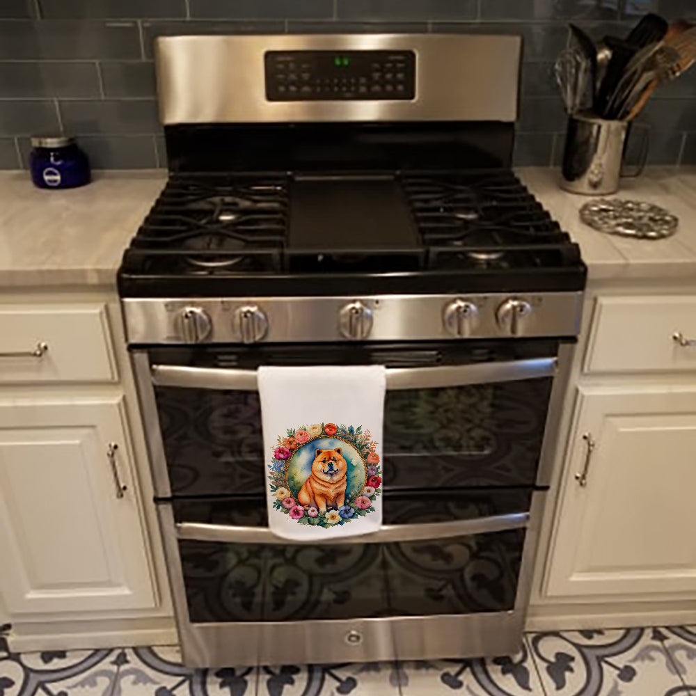 Chow Chow and Flowers Kitchen Towel Set of 2-2