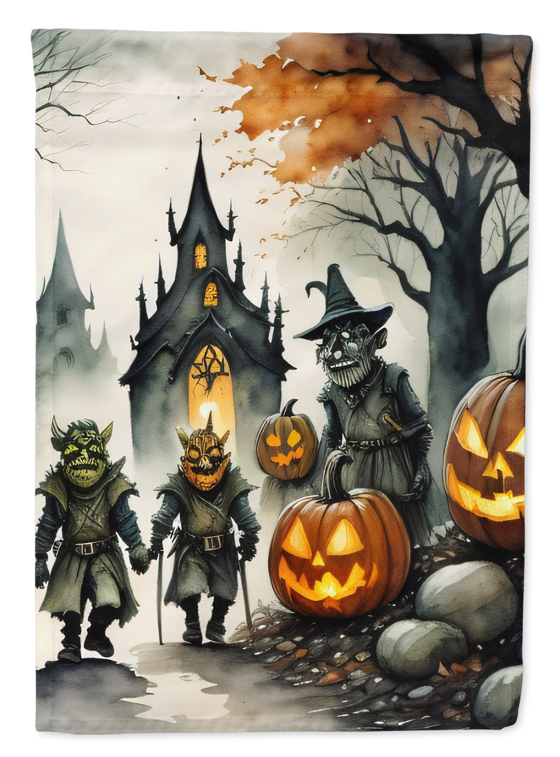 Orcs Spooky Halloween House Flag-0