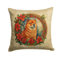 Chow Chow Christmas Flowers Throw Pillow-0