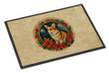 Corgi Christmas Flowers Doormat-0