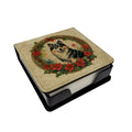 Finnish Lapphund Christmas Flowers PU Leather Note Paper Holder-0
