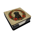 Flat-Coated Retriever Christmas Flowers PU Leather Note Paper Holder-0
