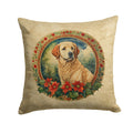 Kuvasz Christmas Flowers Throw Pillow-0