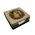 Shiba Inu Christmas Flowers PU Leather Note Paper Holder-0