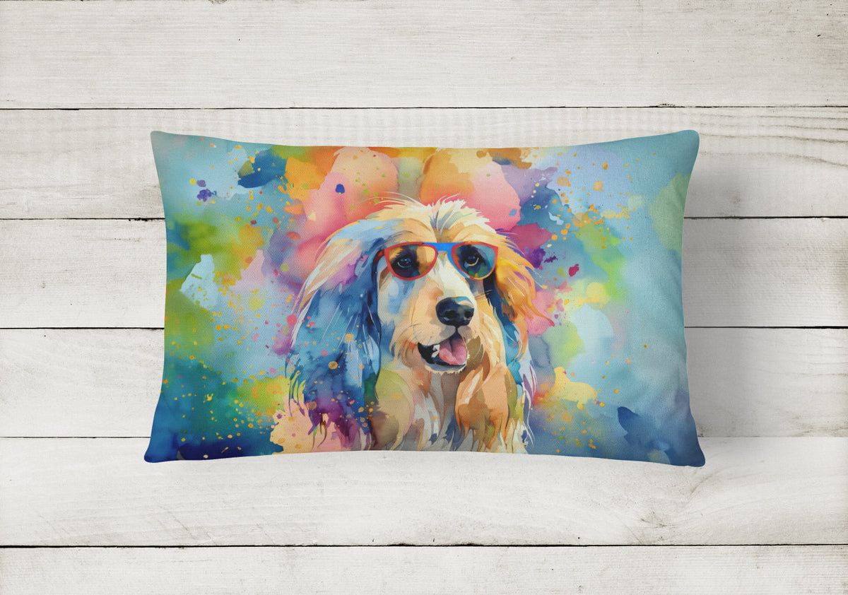 Afghan Hound Hippie Dawg Throw Pillow-1