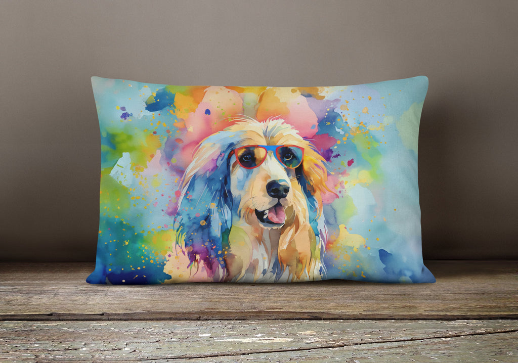 Afghan Hound Hippie Dawg Throw Pillow-3