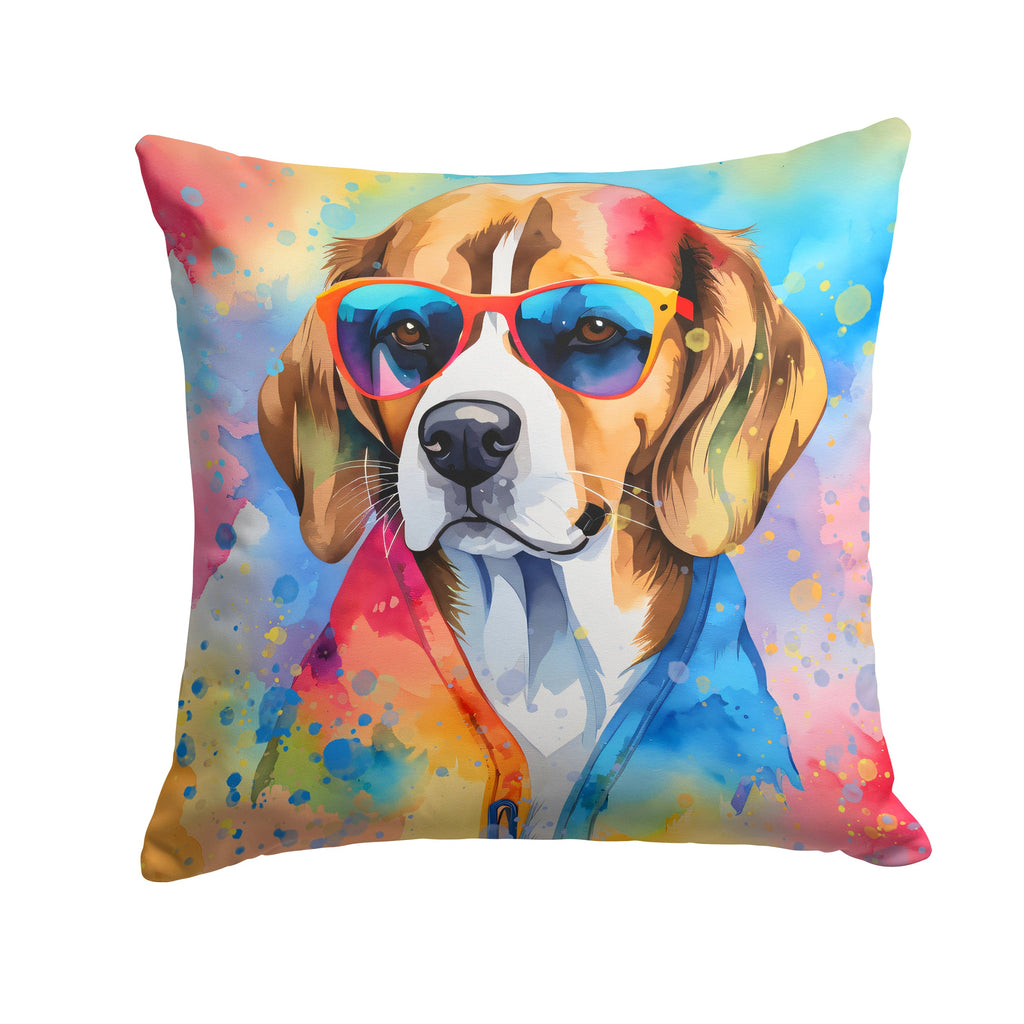 Beagle Hippie Dawg Throw Pillow-0