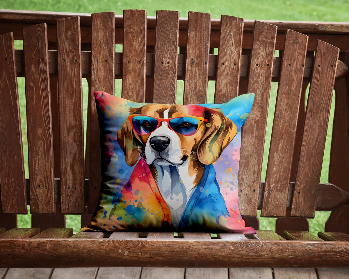Beagle Hippie Dawg Throw Pillow-3