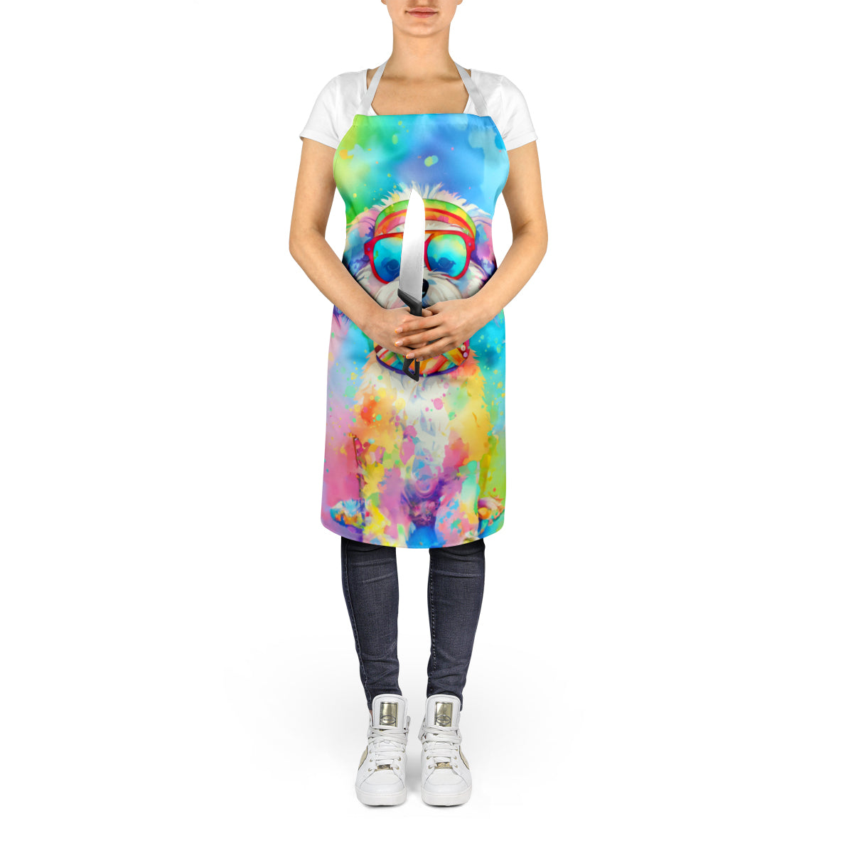 Bichon Frise Hippie Dawg Apron-4