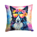 Border Collie Hippie Dawg Throw Pillow-0