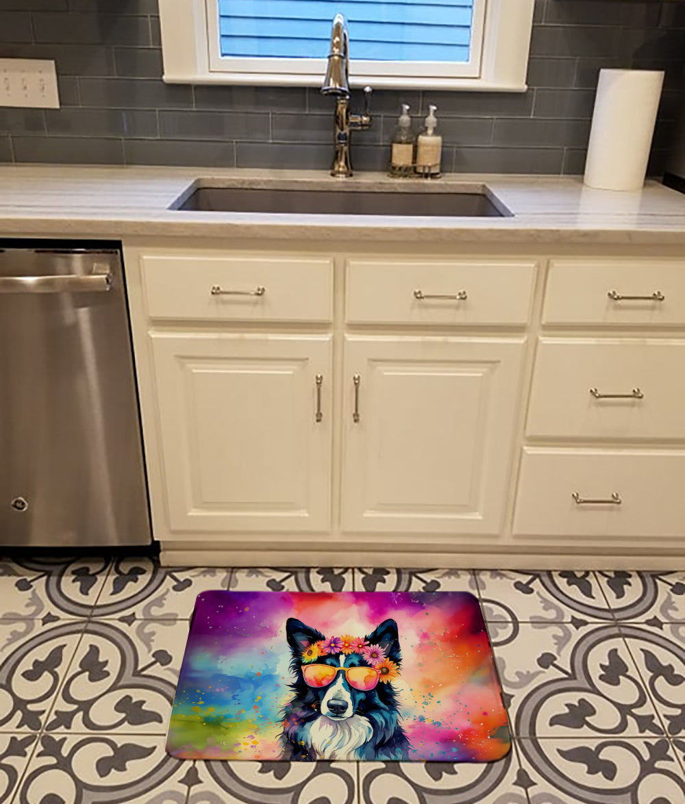 Border Collie Hippie Dawg Memory Foam Kitchen Mat-1