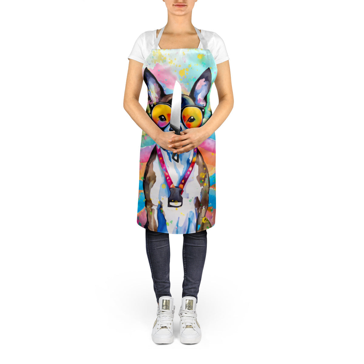 Boston Terrier Hippie Dawg Apron-4