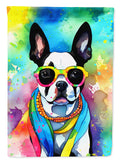 Boston Terrier Hippie Dawg House Flag-0