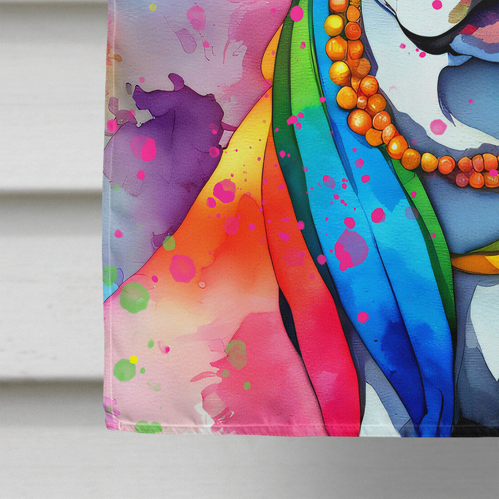 Boston Terrier Hippie Dawg House Flag-3
