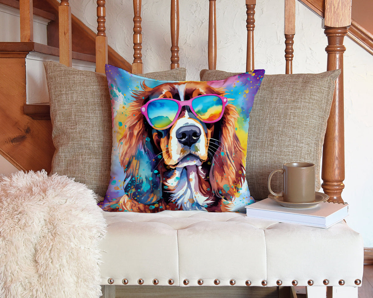 Cavalier Spaniel Hippie Dawg Throw Pillow-4