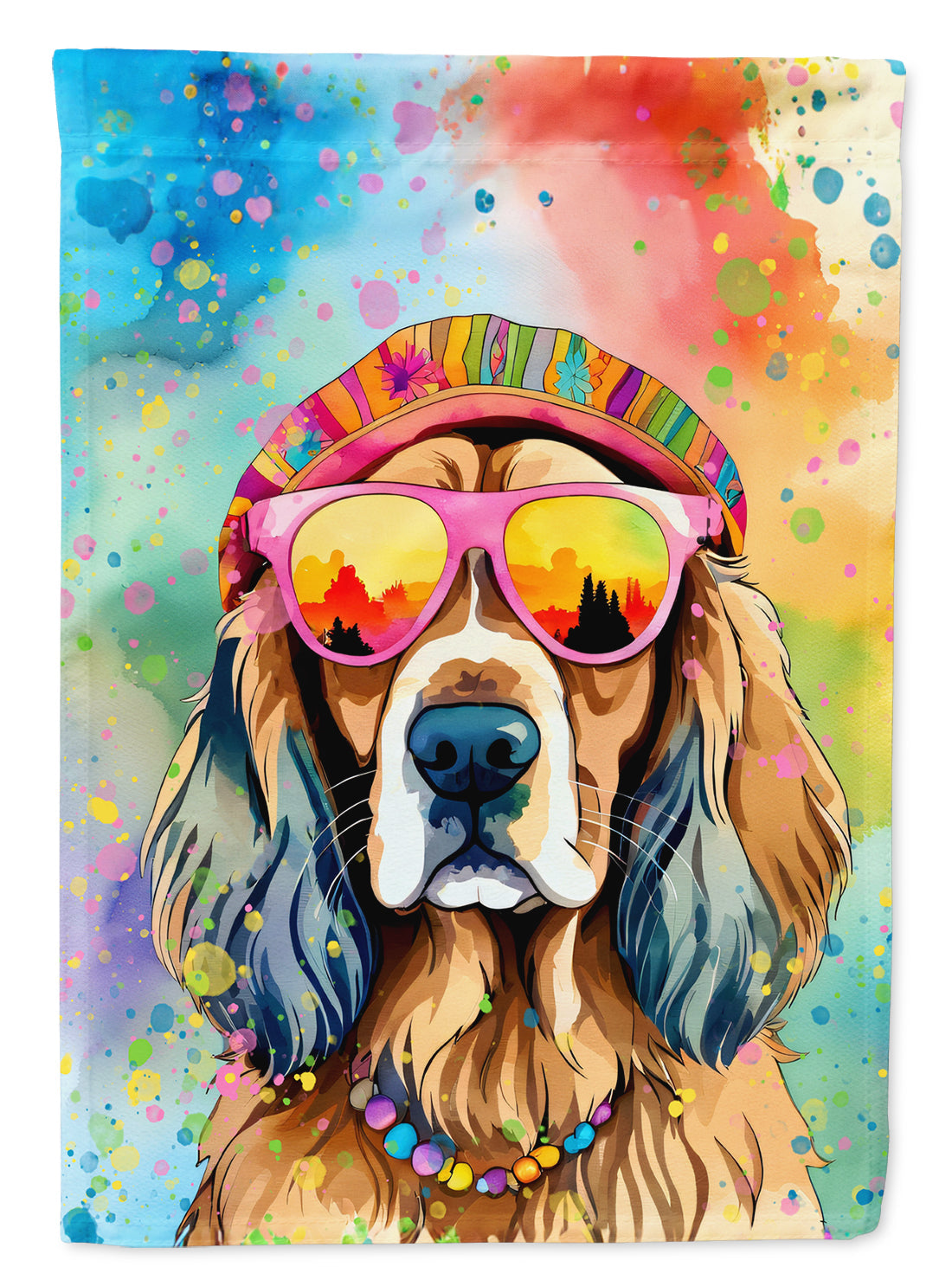 Cocker Spaniel Hippie Dawg House Flag-0