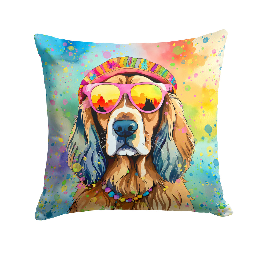 Cocker Spaniel Hippie Dawg Throw Pillow-0