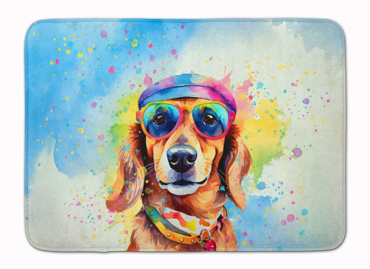 Dachshund Hippie Dawg Memory Foam Kitchen Mat-0