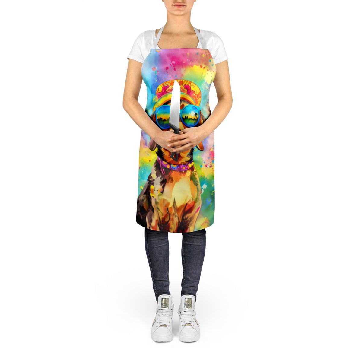 Dachshund Hippie Dawg Apron-4