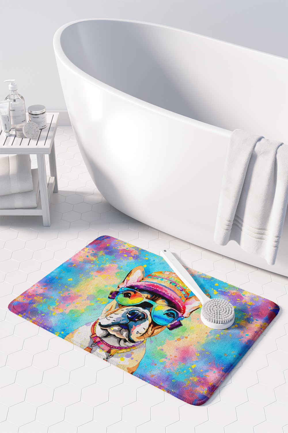 French Bulldog Hippie Dawg Memory Foam Kitchen Mat-2