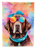 Chocolate Labrador Hippie Dawg House Flag-0