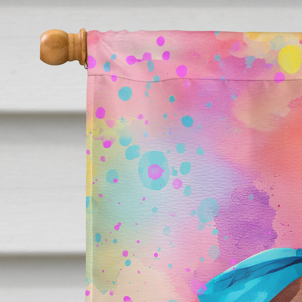 Chocolate Labrador Hippie Dawg House Flag-2