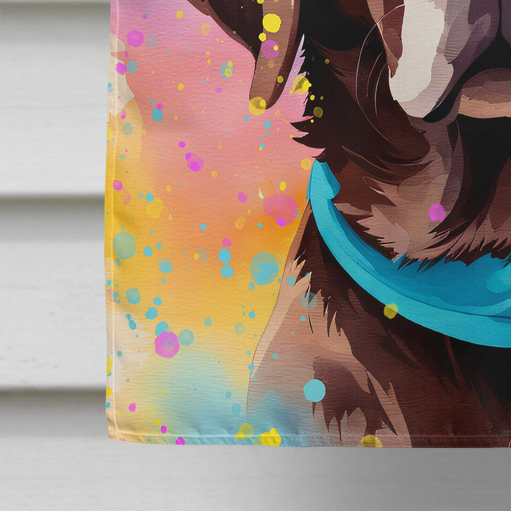 Chocolate Labrador Hippie Dawg House Flag-3