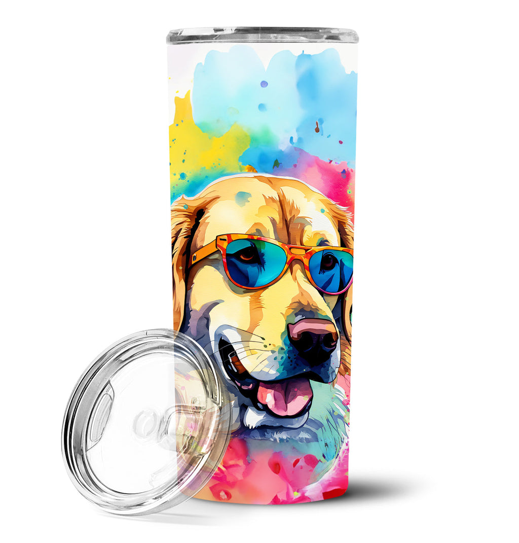 Yellow Labrador Hippie Dawg Stainless Steel Skinny Tumbler-0