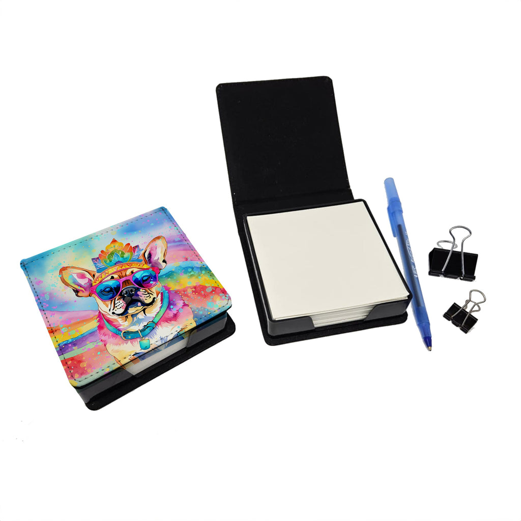 Pug Hippie Dawg PU Leather Note Paper Holder-1